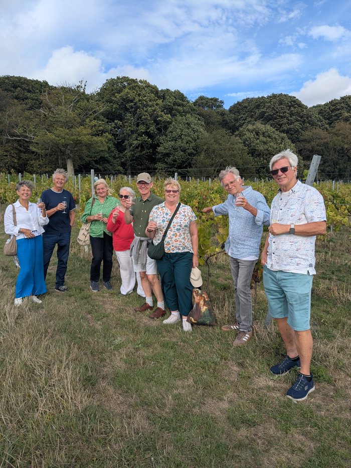 Friends catching up while enjoying a tour